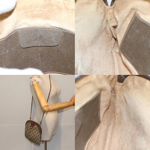 GUCCI GG Supreme Web Sherry Line Shoulder Bag PVC Beige 904 02 047 Auth 91756 - Picture 14 of 15